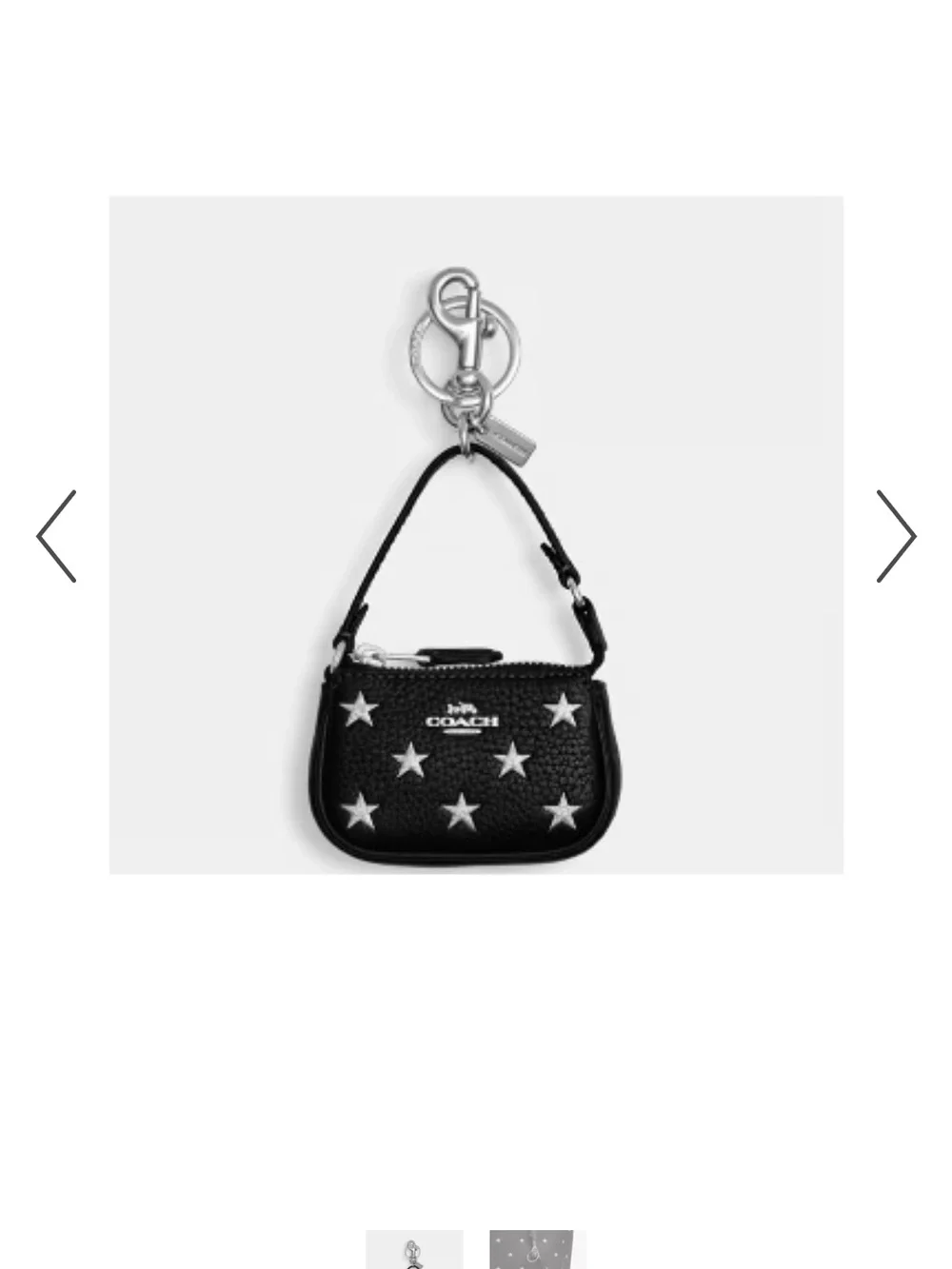 Coach Black Star Mini Bag Charm Keychain